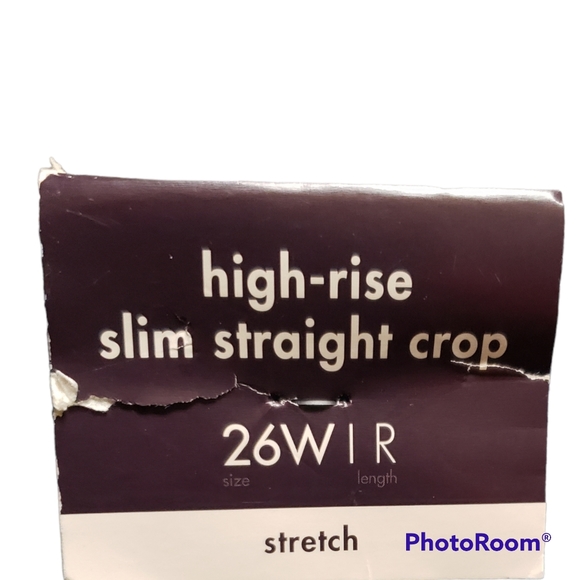 Ava & Viv Medium Wash High Rise Slim Straight Crop No Gap Size 26W Reg - Picture 9 of 11